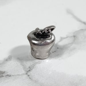 .925 Sterling Silver Apple Charm for Bracelet